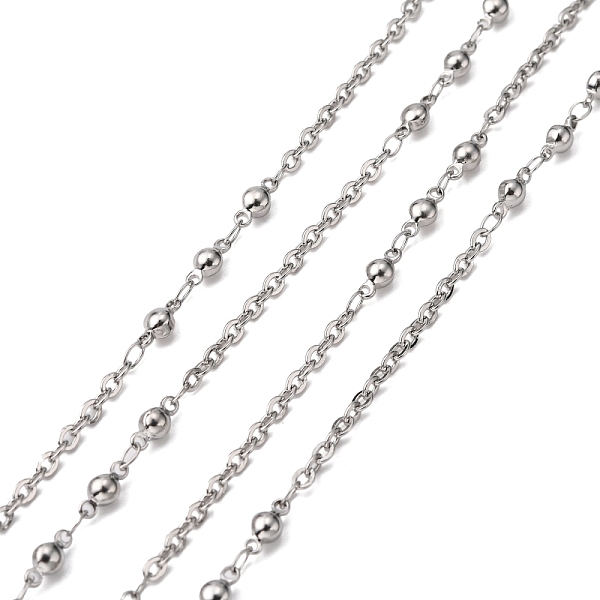 

PandaHall 3.28 Feet 304 Stainless Steel Decorative Rolo Chains, Belcher Chain, Soldered, with Round Bead, Stainless Steel Color, 2.3mm 304...
