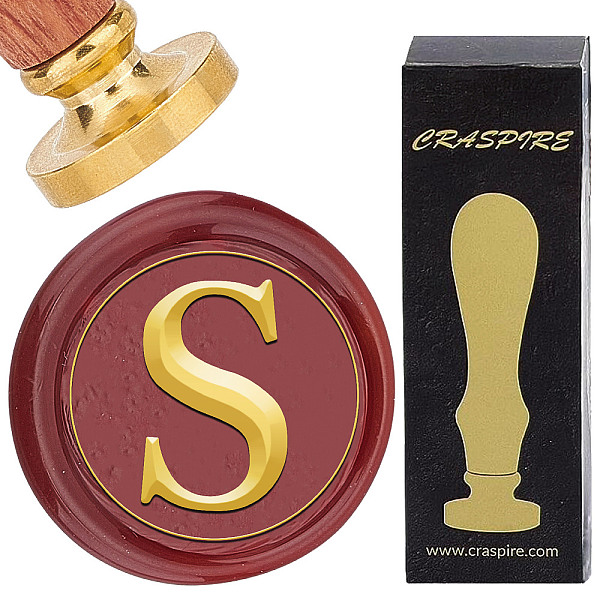 

PandaHall CRASPIRE Letter S Wax Seal Stamps Vintage Initial Alphabets 25mm Brass Sealing Stamp Removable Heads Copper with Wooden Handle for...