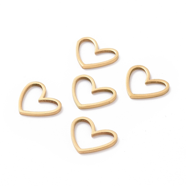 

PandaHall 201 Stainless Steel Linking Rings, Laser Cut, Asymmetrical Heart, Real 18K Gold Plated, 10.5x13x1mm 201 Stainless Steel Heart
