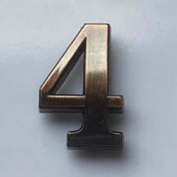 

PandaHall ABS Plastic Mirror Wall Stickers, Number, Red Copper, Num.4, 34x22mm Plastic Number