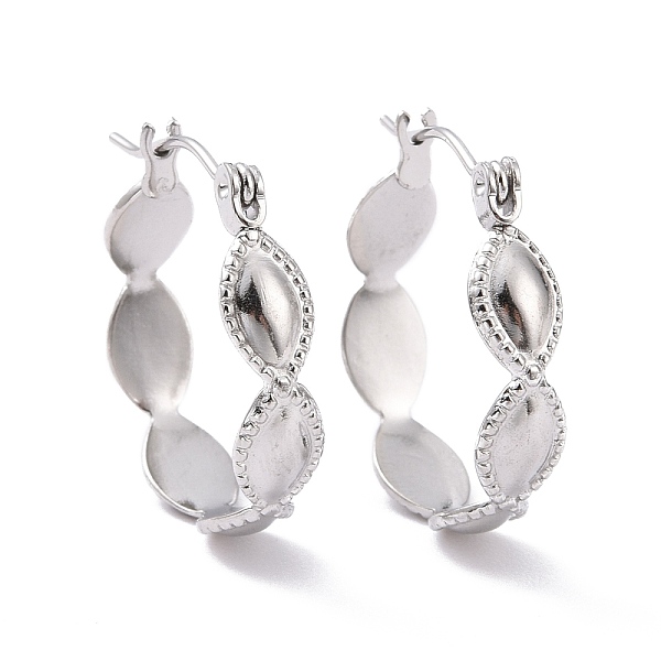 

PandaHall 304 Stainless Steel Oval Wrap Hoop Earrings for Women, Stainless Steel Color, 20.5x19x5mm, Pin: 0.8mm 304 Stainless Steel Oval