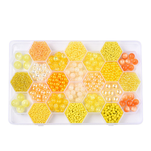 

PandaHall DIY 24 Style Acrylic & Resin Beads Jewelry Making Finding Kit, Round & Rice, Yellow, 2.2~12x1.5~11.5mm, Hole: 0.7~2.2mm Acrylic...
