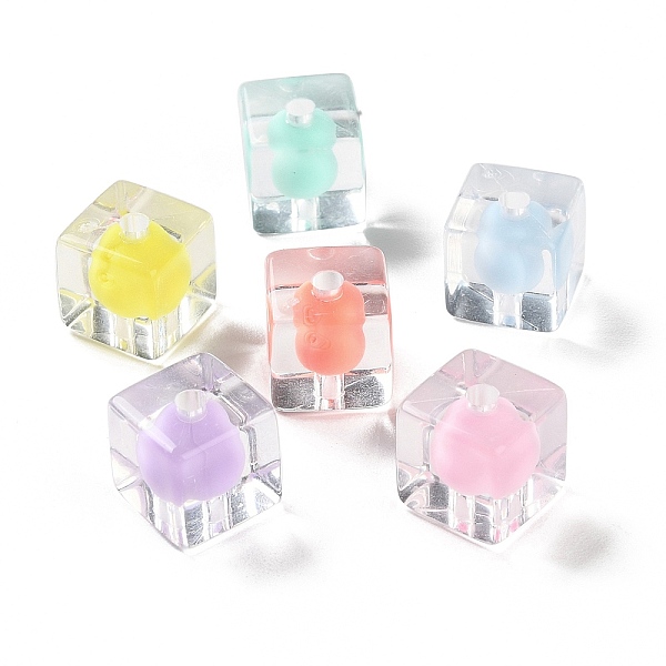 

PandaHall Transparent Acrylic Beads, Bead in Bead, Cube, 12.5mm, Hole: 3mm Acrylic Cube