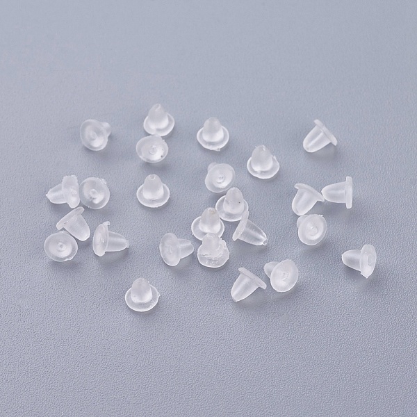 

PandaHall Plastic Ear Nuts, Earring Backs, Clear, 3.5x4mm, Hole: 0.3mm Plastic Clear