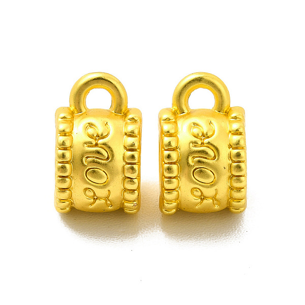 

PandaHall Rack Plating Alloy Tube Bails, Loop Bails, Column with Word Love Hanger Links, Matte Gold Color, 10x6x7.5mm, Hole: 1.4mm, Inner...