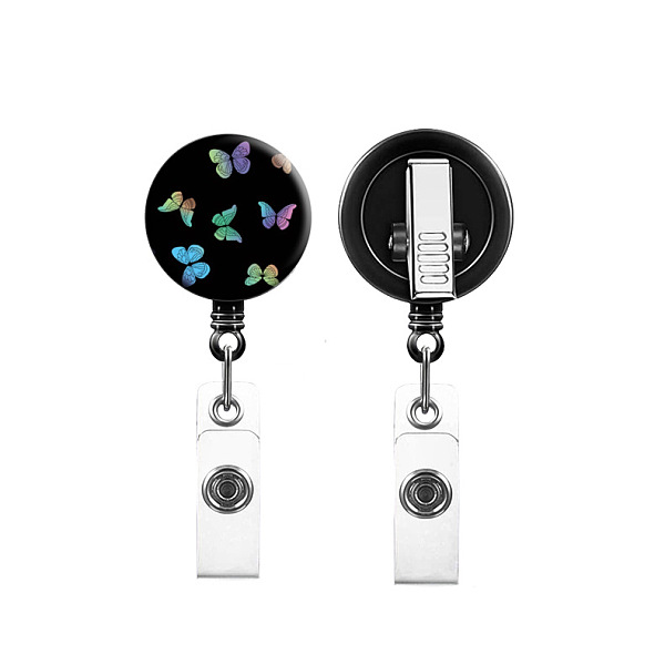 

PandaHall Plastic Butterfly Retractable Badge Reel, ID Card Badge Holder with Rotatable Iron Alligator Clips, for Nurses Students Teachers...