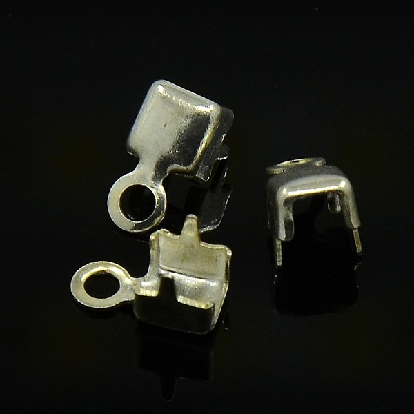 

PandaHall Brass Cup Chain Ends, Rhinestone Cup Chain Connectors, Silver, 7x3.5mm, Hole: 1.4mm, about 3.3mm inner diameter Brass