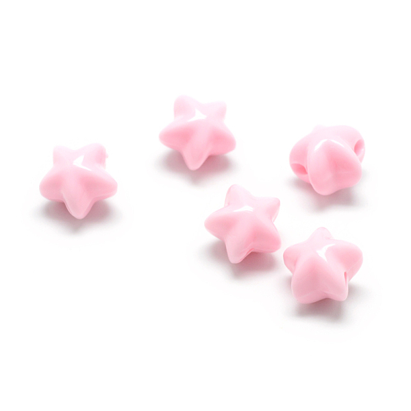 

PandaHall Opaque Acrylic Beads, Star, Pink, 11x11.5x10mm, Hole: 2.5mm, about 860pcs/500g Acrylic Star Pink