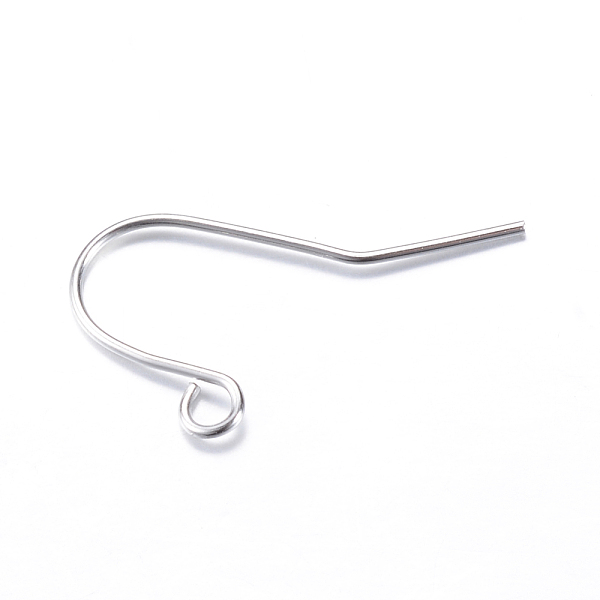 

PandaHall Iron Earring Hooks, Ear Wire, with Horizontal Loop, Nickel Free, Platinum, 19x16mm, Hole: 2mm, 22 Gauge, Pin: 0.6mm Iron
