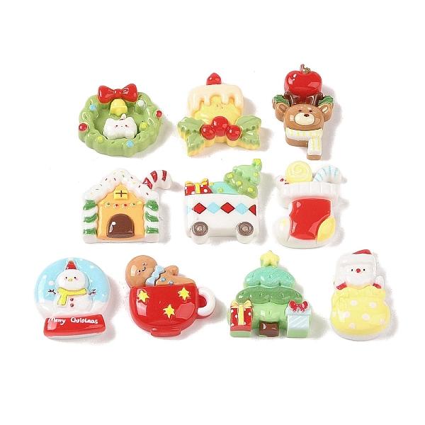 クリスマス不透明樹脂デコデンカボション