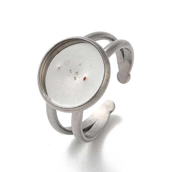 

PandaHall 304 Stainless Steel Cuff Ring Settings, Round, Stainless Steel Color, Tray: 12mm, 2.8~7.5mm, Inner Diameter: 18mm 304 Stainless...