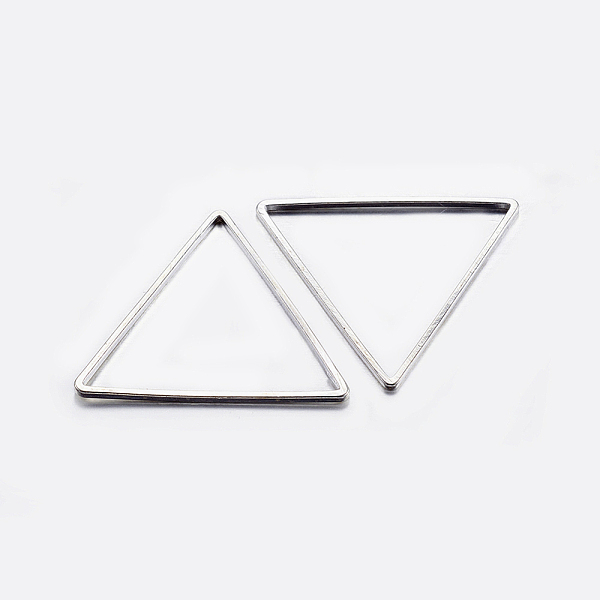 

PandaHall Brass Linking Rings, Plated, Triangle, Silver Color Plated, 23.5x27x0.8mm, Inner Diameter: 22x24mm Brass Triangle