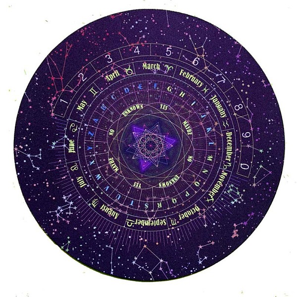 

PandaHall Round Eco-friendly Rubber Pendulum Altar Mats, Starry Sky Rubber Pad for Divination, 12 Constellations Tablecloth, Tarot Card..., Purple