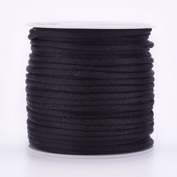 

PandaHall Nylon Thread, Rattail Satin Cord, Black, 1mm, about 87.48 yards(80m)/roll Nylon Black
