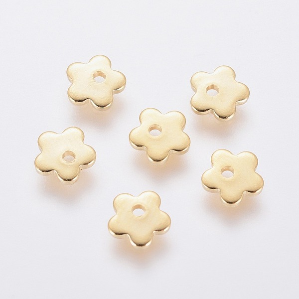 

PandaHall 201 Stainless Steel Charms, Flower, Golden, 6x6x1mm, Hole: 1mm 201 Stainless Steel Flower