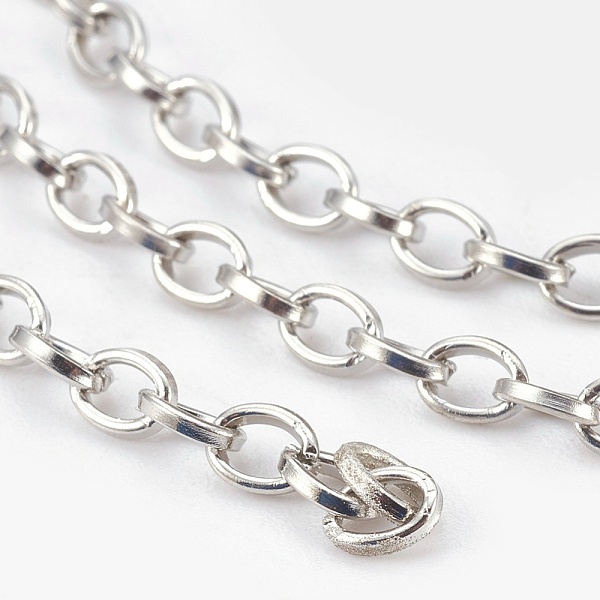 

PandaHall Iron Cable Chains, Unwelded, with Spool, Flat Oval, Platinum, 4x4x1mm, about 328.08 Feet(100m)/roll Iron