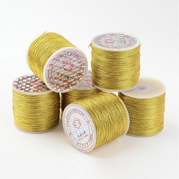 

PandaHall Metallic Thread, Embroidery Thread, Golden, 0.8mm/strand, about 109.36 yards(100m)/roll Fibre Gold