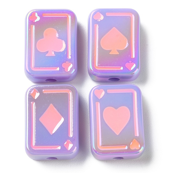 

PandaHall UV Plating Rainbow Iridescent Acrylic Enamel Beads, Poker, Medium Purple, 25.5x18.5x8.5mm, Hole: 4mm Acrylic Others