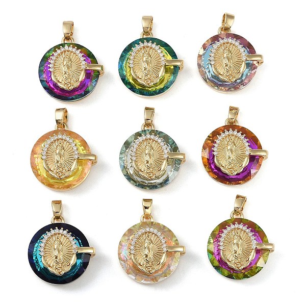 

PandaHall Brass Micro Pave Cubic Zirconia with Glass Pendents, Long-Lasting Plated, Human, Mixed Color, 23x22x10mm, Hole: 6x3mm Brass+Cubic..., Multicolor
