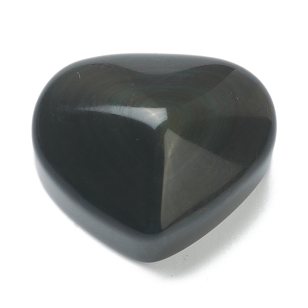 

PandaHall Natural Gemstone Display Decorations, Pocket Crystal Healing, Palm Worry Stone, Heart, 43~53x50~56x29mm Obsidian Heart