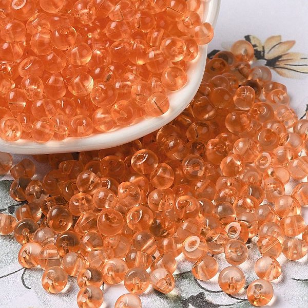 

PandaHall Transparent Acrylic Beads, Round, Dark Orange, 5.5x5x4mm, Hole: 1.2mm, about 8333pcs/set Acrylic Round