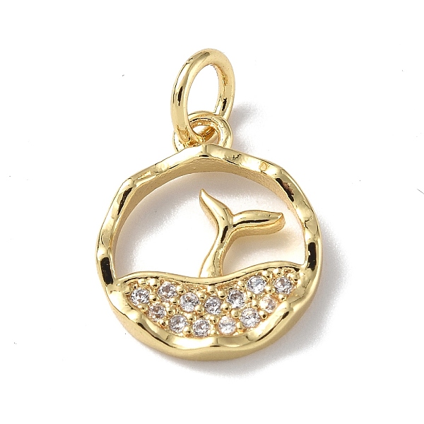 Brass Micro Pave Cubic Zirconia Charms