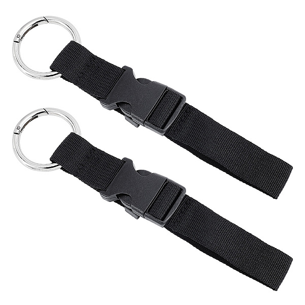 

PandaHall Nylon Adjustable Add-A-Bag Luggage Straps, Suitcase Belts Jacket Gripper, Easy to Carry Your Extra Bags, with Plastic Side Release..., Black