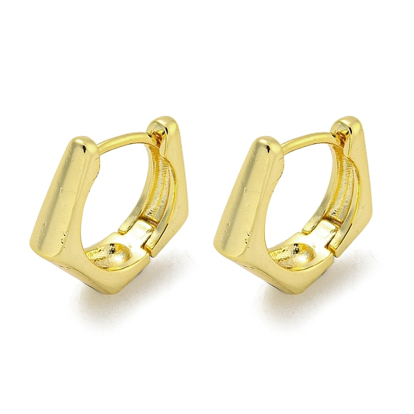 

PandaHall Brass Hoop Earrings, Real 18K Gold Plated, 14x4mm Brass Pentagon