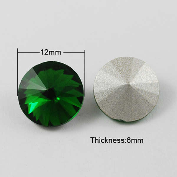 

PandaHall Glass Pointed Back Rhinestone, Rivoli Rhinestone, Back Plated, Cone, Green, 12x6mm Glass Rhinestone Cone Green
