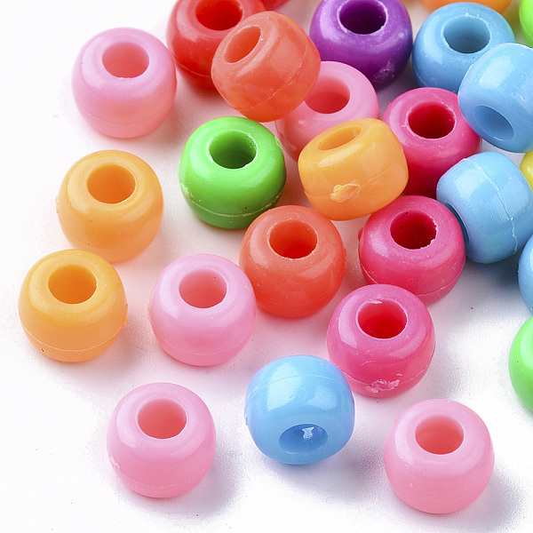 

PandaHall Opaque Polystyrene(PS) Plastic Beads, Column, Mixed Color, 8.5x6mm, Hole: 3.5mm, about 2000pcs/500g Plastic Column Multicolor