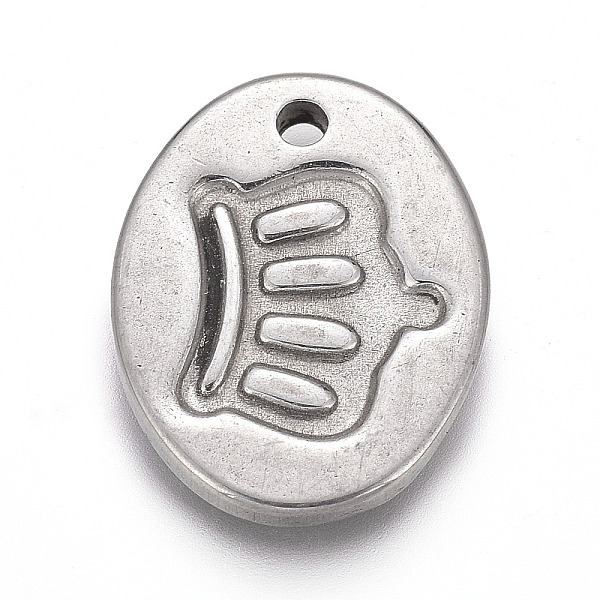 

PandaHall 304 Stainless Steel Charms, Oval with Crown, Stainless Steel Color, 14.5x11x1.5mm, Hole: 1.4mm 304 Stainless Steel Oval