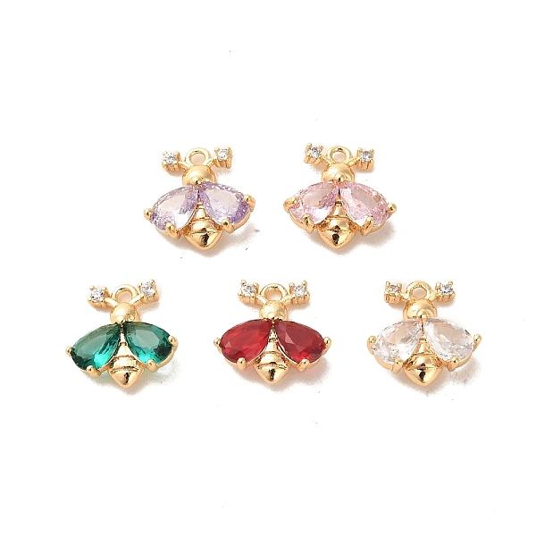 

PandaHall Glass Pendants, with Brass Findings, Moth, Real 18K Gold Plated, 11.5x11.5x4mm, Hole: 1.2mm Brass+Glass Insects Multicolor