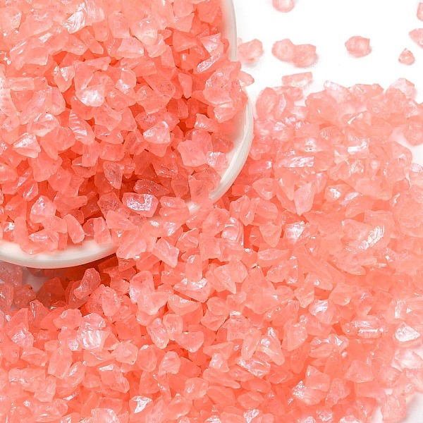 

PandaHall Luminous Crushed Glass Craft, Irregular Glass Chips, for DIY Vase Filler Garden Decoration, Salmon, 4.5~11.5x1.5~3x2.5mm Glass..., Red
