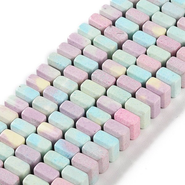 

PandaHall Natural Rainbow Alashan Agate Beads Strands, Dyed, Rectangle, Mixed Color, 6x8x8.5mm, Hole: 0.7mm, about 66pcs/strand, 15.63 inch..., Multicolor