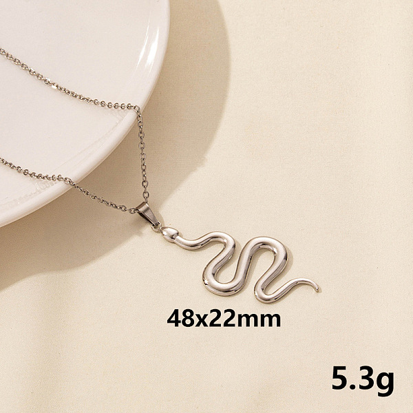 

PandaHall 304 Stainless Steel Serpentine Pendant Necklaces, Cable Chain Necklaces Stainless Steel Snake
