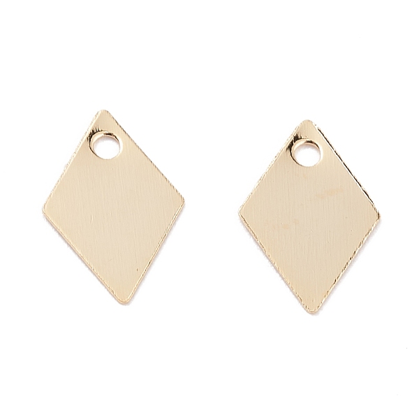 

PandaHall Brass Charms, Long-Lasting Plated, Rhombus, Real 24K Gold Plated, 9x6x0.2mm, Hole: 1mm Brass Rhombus