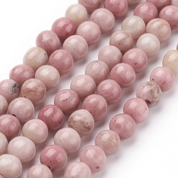 

PandaHall Natural Rhodonite Beads Strands, Grade A, Round, 8mm, hole: 1mm, 16 inch, about 47pcs/strand Rhodonite Round Red