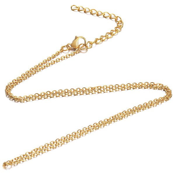 

PandaHall 304 Stainless Steel Cable Chain Necklace, with Lobster Claw Clasps, Golden, 17.9 inch(45.5cm), 1.6mm 304 Stainless Steel