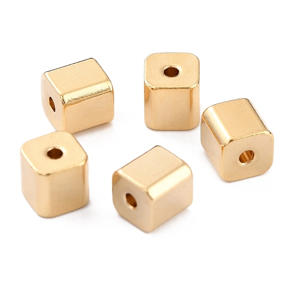 

PandaHall Brass Beads, Long-Lasting Plated, Cube, Real 24K Gold Plated, 5x5x5mm, Hole: 1.2mm Brass Cube