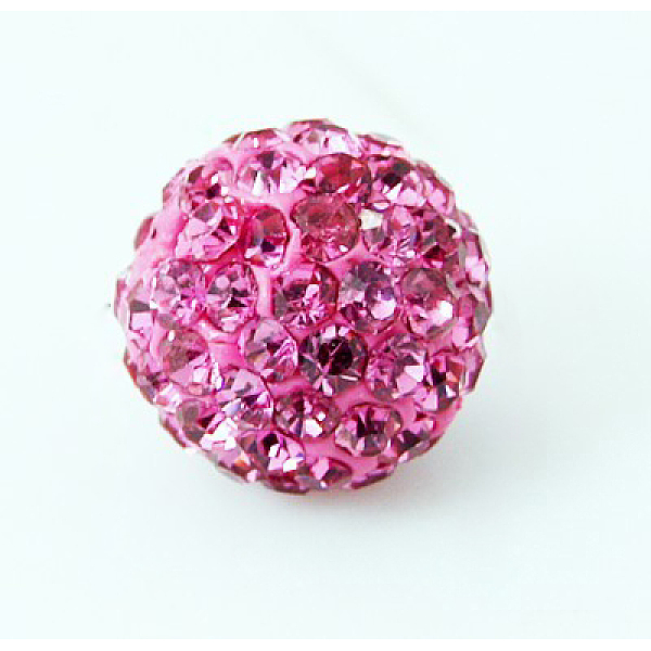 

PandaHall Pave Disco Ball Beads, Polymer Clay Rhinestone Beads, Grade A, Round, Rose, PP12(1.8~1.9mm), 8mm, Hole: 1mm Polymer Clay+Glass..., Pink
