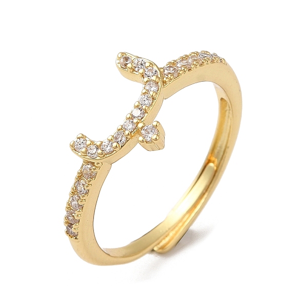 

PandaHall Rack Plating Brass Cubic Zirconia Arabic Letters Adjustable Rings for Women, Cadmium Free & Lead Free, Long-Lasting Plated, Real..., Clear