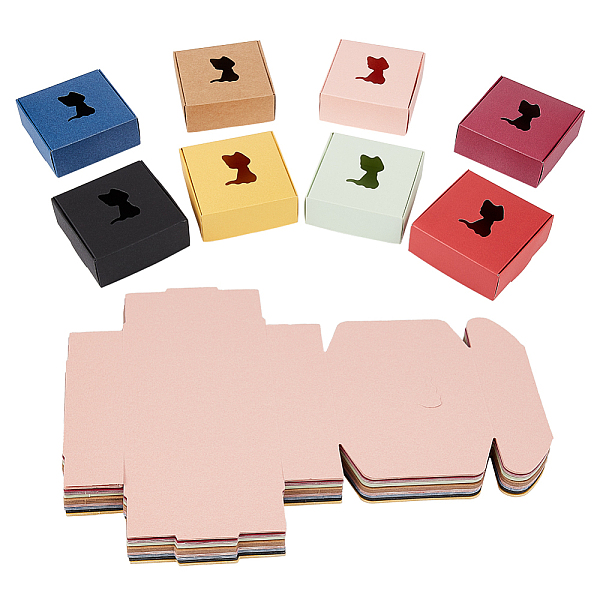 

PandaHall Foldable Kraft Paper Gift Boxes, Hollow Cat Pattern Handmade Soap Boxes, Square, Mixed Color, 8x8x3.2cm, 40pcs/set Paper Square..., Multicolor