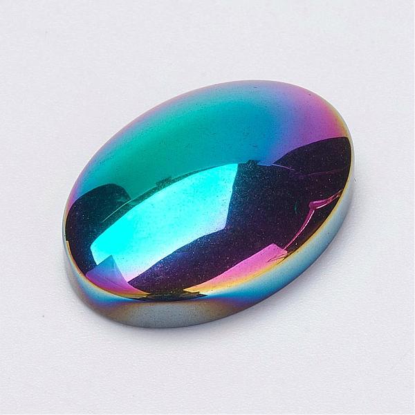 

PandaHall Non-Magnetic Synthetic Hematite Cabochons, Oval, Grade A, Multi-color Plated, 24.5x17.5x6mm Non-magnetic Hematite Oval