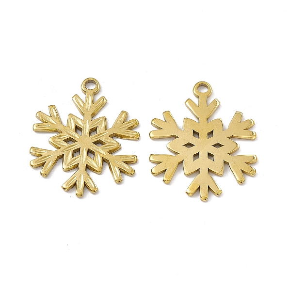

PandaHall Ion Plating(IP) 304 Stainless Steel Pendants, Snowflake Charm, Real 18K Gold Plated, 33x26.5x1.5mm, Hole: 3mm 304 Stainless Steel...
