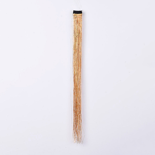 PandaHall Fashion Women's Hair Accessories, with PET & Braid Nylon Metallic Cord Hair Wigs, Goldenrod, 500x35mm Nylon Gold