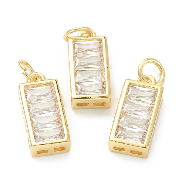 

PandaHall Brass Micro Pave Clear Cubic Zirconia Charms,Long-Lasting Plated, Rectangle, Golden, 15x6.5x3mm, Hole: 3.4mm Brass+Cubic Zirconia...