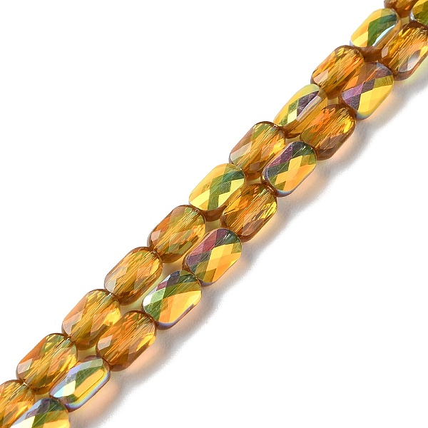 

PandaHall Transparent Electroplate Glass Beads Strands, AB Color, Faceted Rectangle, Dark Goldenrod, 7x4.5x3.5mm, Hole: 1.2mm, about...