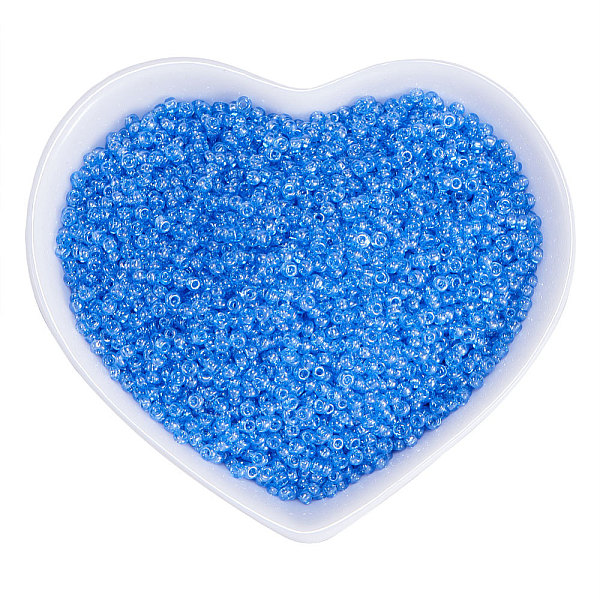 

PandaHall Ornaland 12/0 Round Glass Seed Beads, Grade A, Transparent Colours Lustered, Cornflower Blue, 2x1.5mm, Hole: 0.3mm, about...