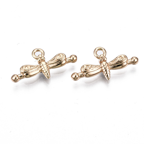 

PandaHall Brass Charms, Long-Lasting Plated, Cadmium Free & Lead Free, Dragonfly, Light Gold, 10x19x3mm, Hole: 1.6mm Brass Dragonfly