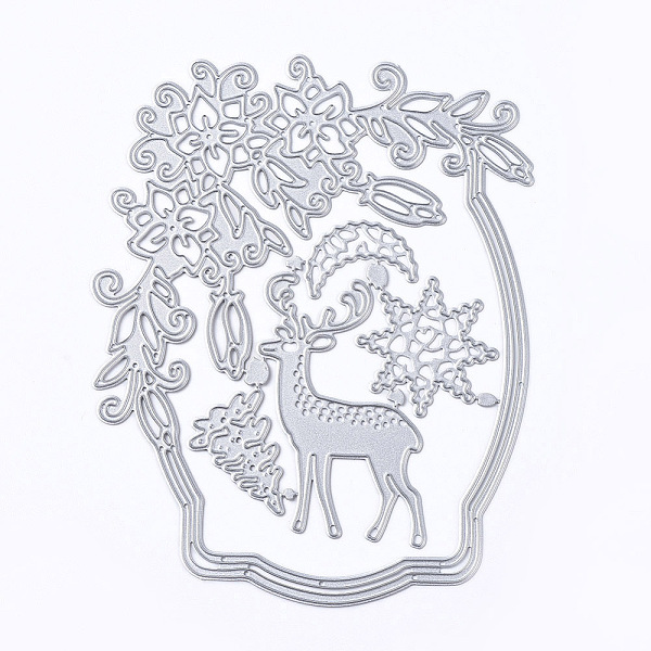 

PandaHall Sika Deer Frame Carbon Steel Cutting Dies Stencils, for DIY Scrapbooking/Photo Album, Decorative Embossing DIY Paper Card, Matte...